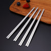 Stainless steel chopsticks Korean style solid flat chopsticks Korean style flat chopsticks solid chopsticks